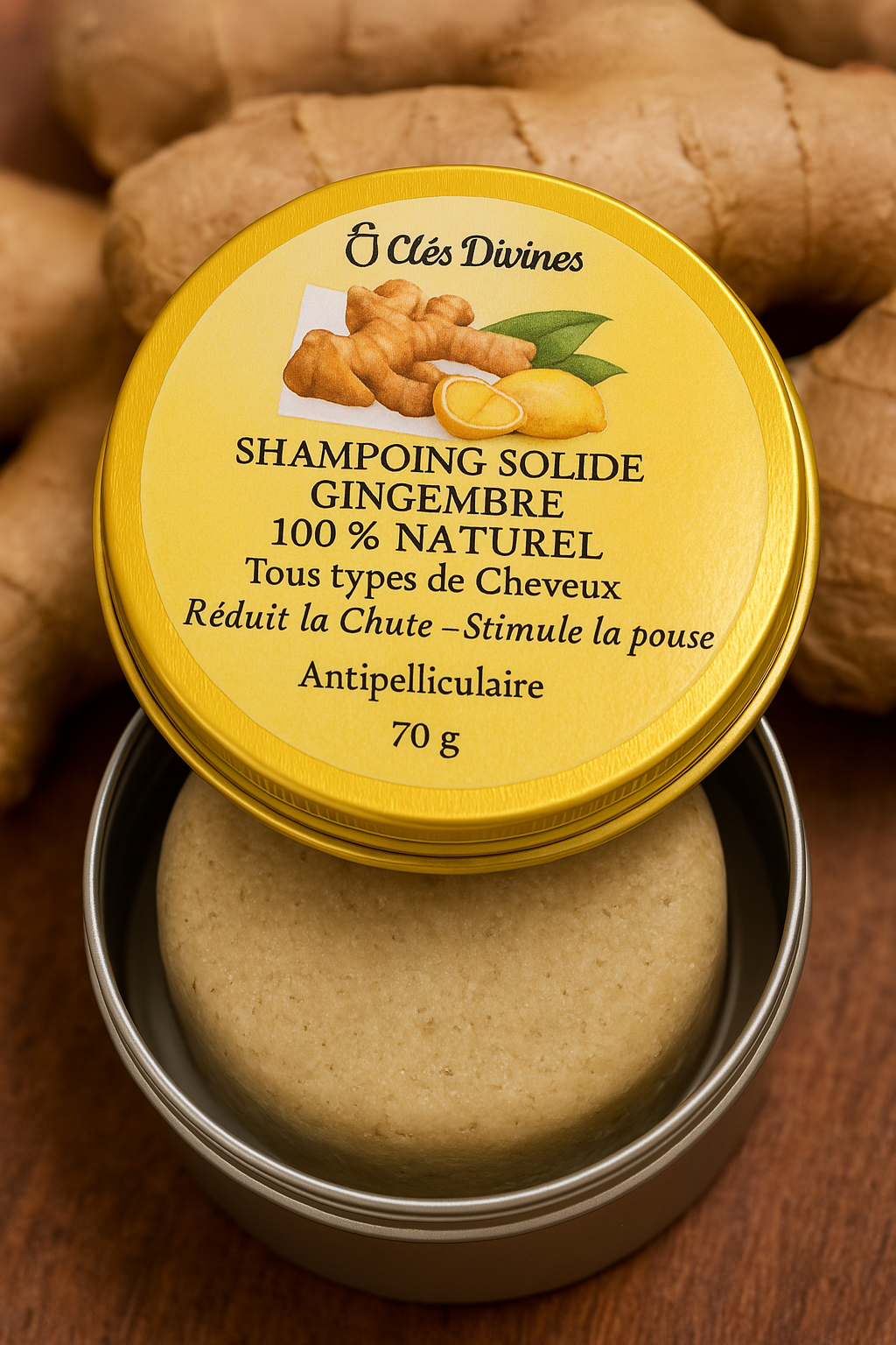 SHAMPOING SOLIDE GINGEMBRE 100% NATUREL